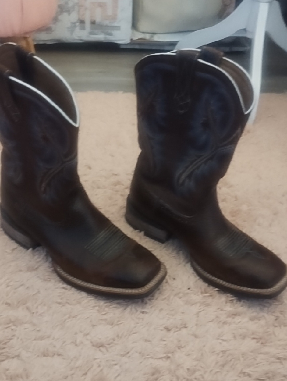 Ariat Brown Leather Western Boot Interior Detail